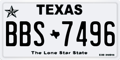 TX license plate BBS7496