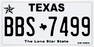 TX license plate BBS7499