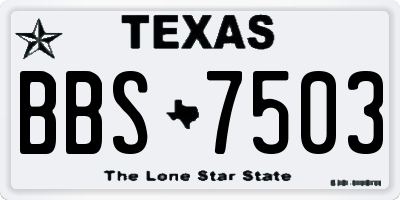 TX license plate BBS7503