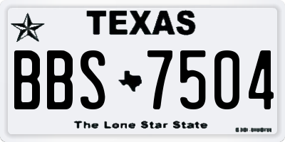 TX license plate BBS7504