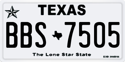 TX license plate BBS7505