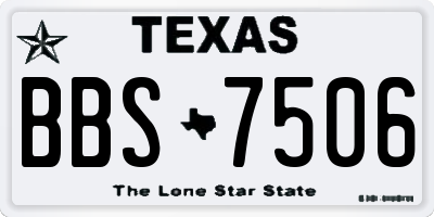 TX license plate BBS7506