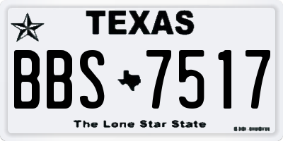 TX license plate BBS7517