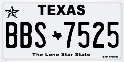 TX license plate BBS7525
