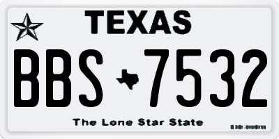 TX license plate BBS7532