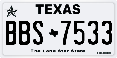 TX license plate BBS7533