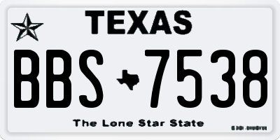 TX license plate BBS7538