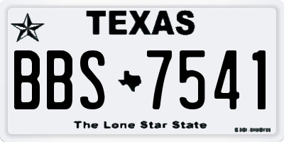 TX license plate BBS7541