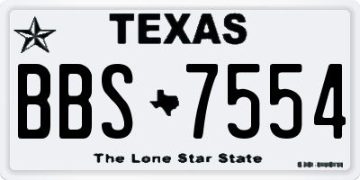 TX license plate BBS7554