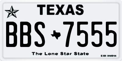 TX license plate BBS7555