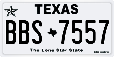TX license plate BBS7557