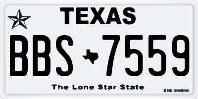 TX license plate BBS7559