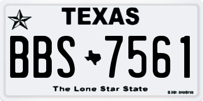 TX license plate BBS7561