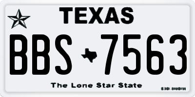 TX license plate BBS7563