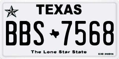 TX license plate BBS7568