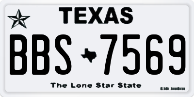 TX license plate BBS7569