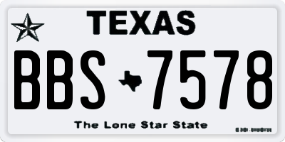 TX license plate BBS7578