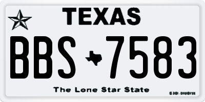TX license plate BBS7583