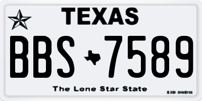 TX license plate BBS7589