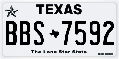 TX license plate BBS7592