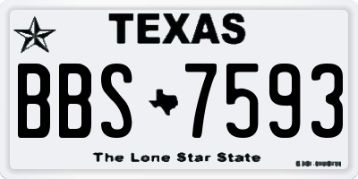 TX license plate BBS7593