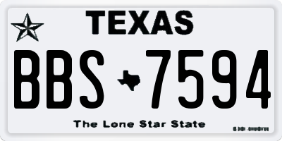 TX license plate BBS7594