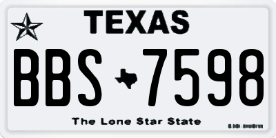 TX license plate BBS7598
