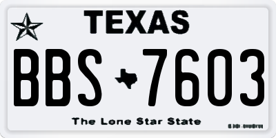 TX license plate BBS7603