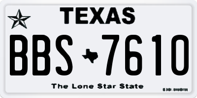 TX license plate BBS7610
