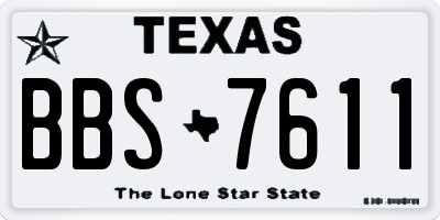 TX license plate BBS7611