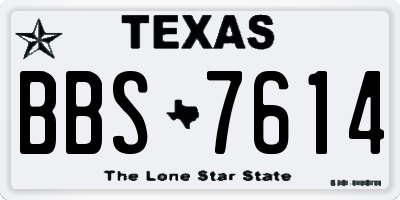 TX license plate BBS7614