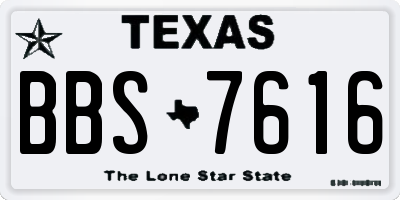 TX license plate BBS7616