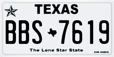 TX license plate BBS7619