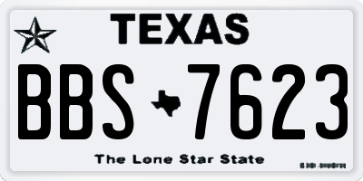 TX license plate BBS7623