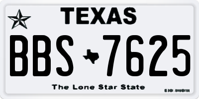 TX license plate BBS7625