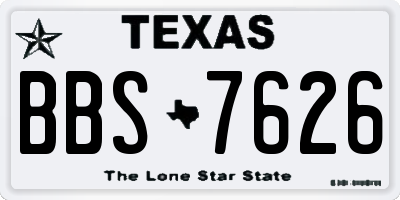 TX license plate BBS7626