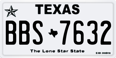 TX license plate BBS7632