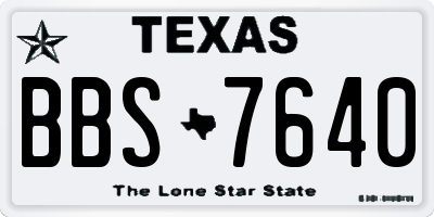 TX license plate BBS7640