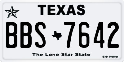 TX license plate BBS7642