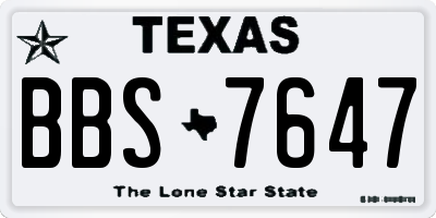TX license plate BBS7647