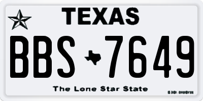 TX license plate BBS7649