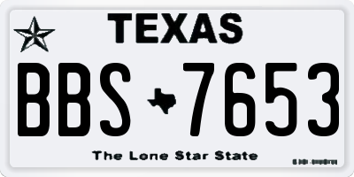 TX license plate BBS7653