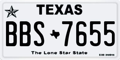 TX license plate BBS7655