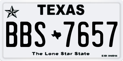 TX license plate BBS7657