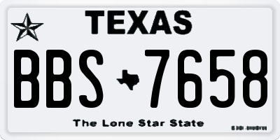 TX license plate BBS7658