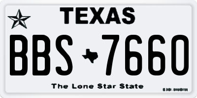 TX license plate BBS7660