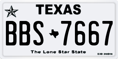 TX license plate BBS7667