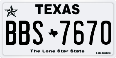 TX license plate BBS7670