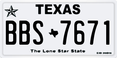 TX license plate BBS7671