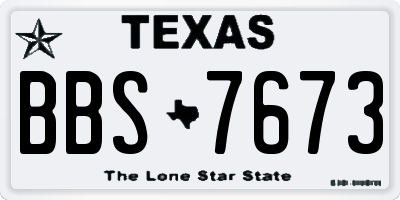 TX license plate BBS7673